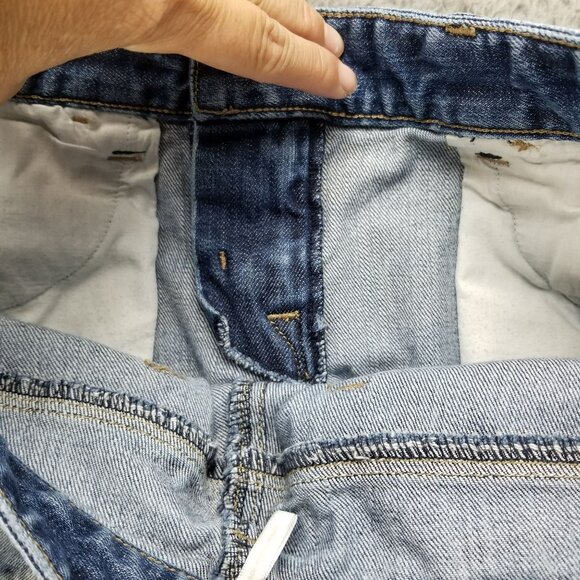 Loft Shorts Womens 2 Blue Stretch Denim Roll Cuff Jort - Picture 9 of 12